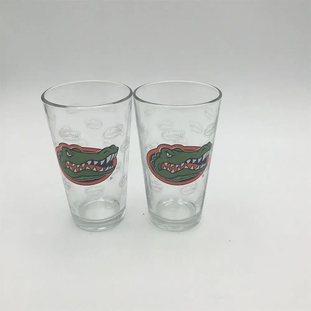 University of‎ Florida Gators 16 oz Pint Glass Set of 2 Etched Logo